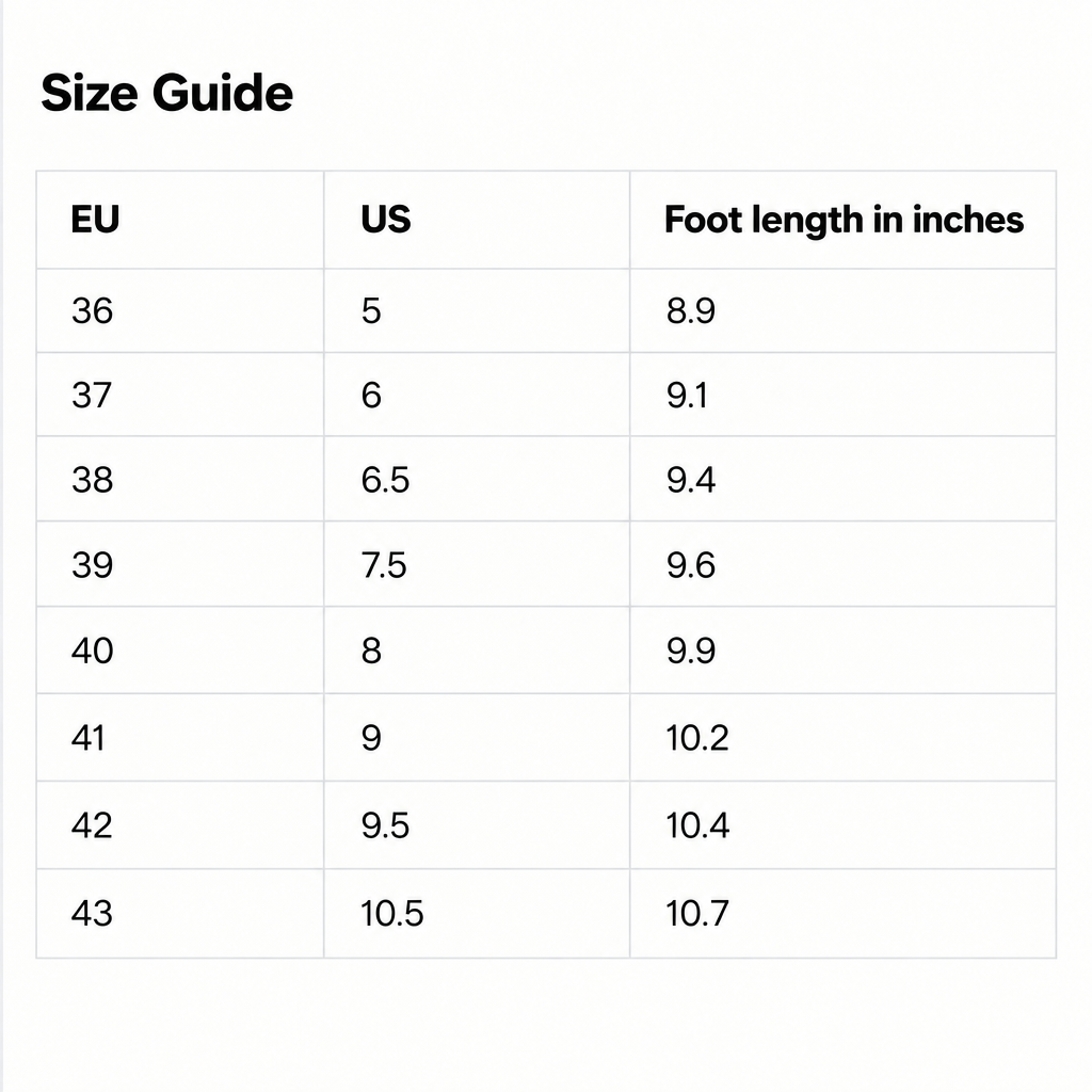 Poprawiony size guide bez krzyżyka
